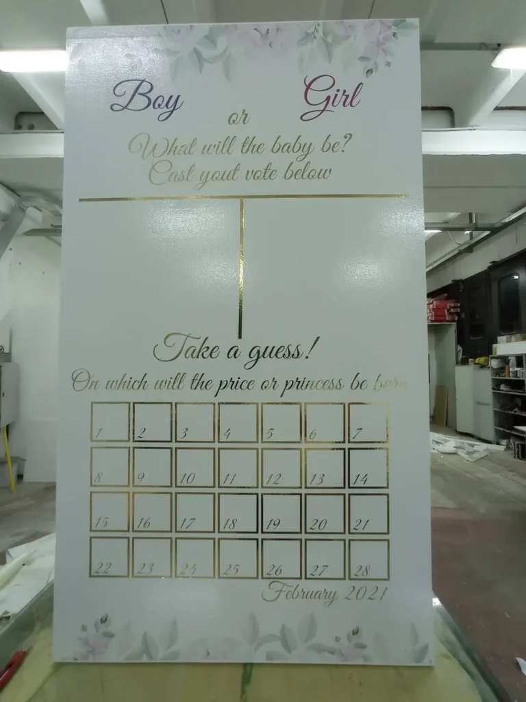 Pannello in polistirolo con stampa calendario della nascita