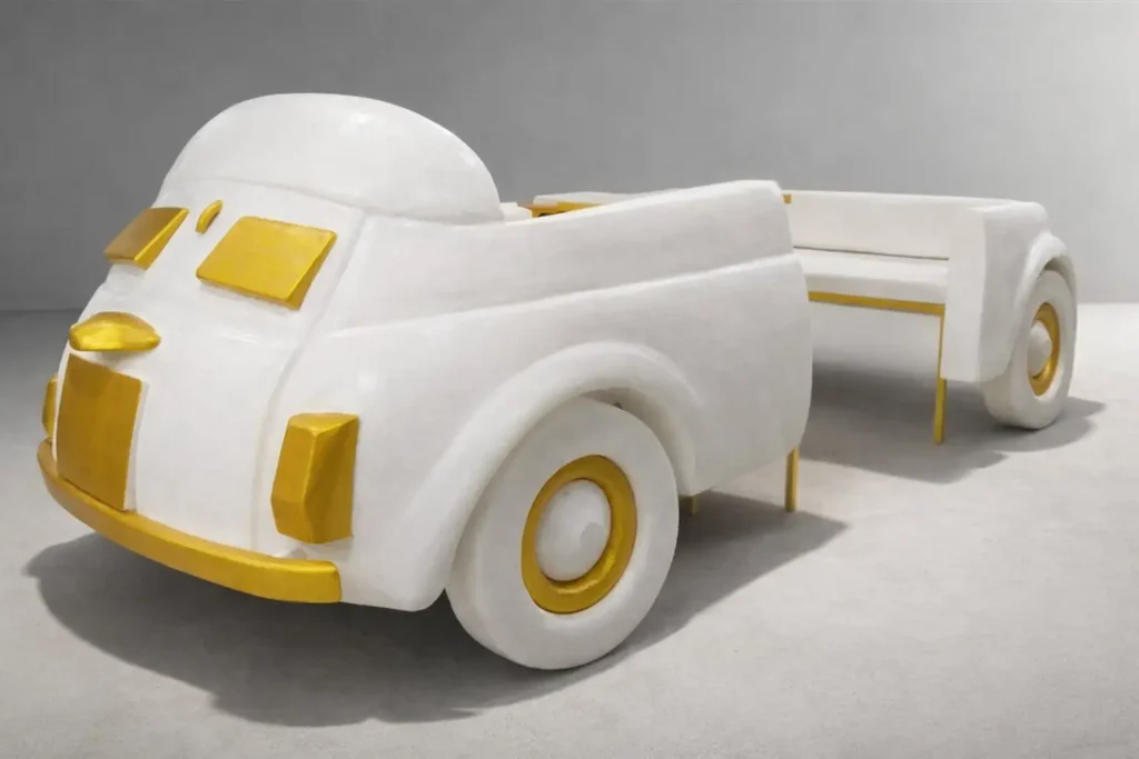 Scultura in polistirolo 1:1 di Fiat 500 storica