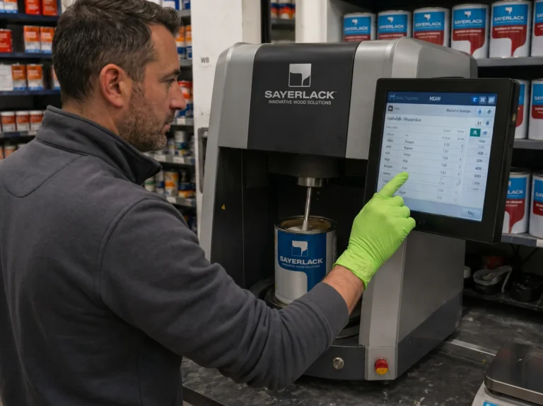Tinting machine with colour bases in the ilPolistirolo paint department